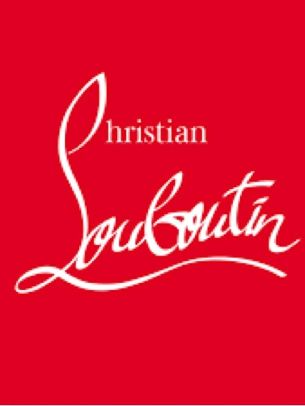 Christian Louboutin White Logo on Red Background